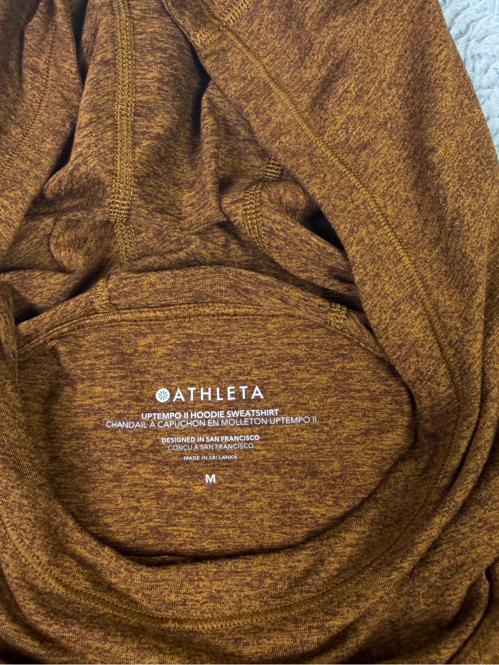 Athleta Uptempo Hoodie Sweatshirt Womens Medium Brown Long Sleeve Athletic - Picture 3 of 7